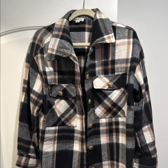 Plaid Button-Up Jacket - Picture 1 of 1